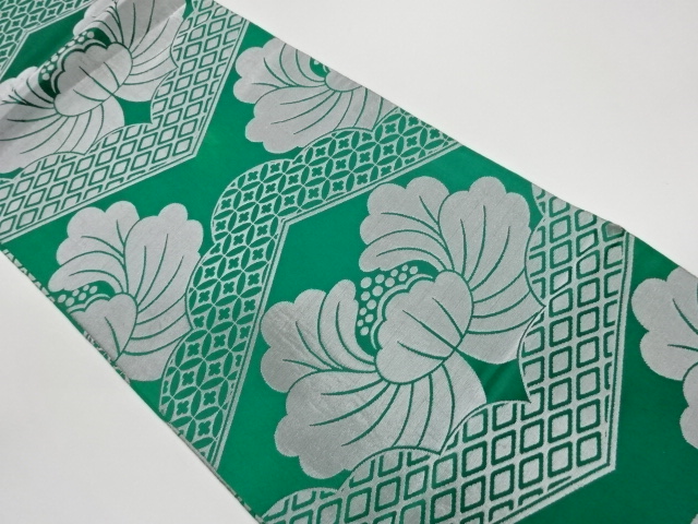 JAPANESE MARU OBI / WOVEN ABSTRACT FLOWER